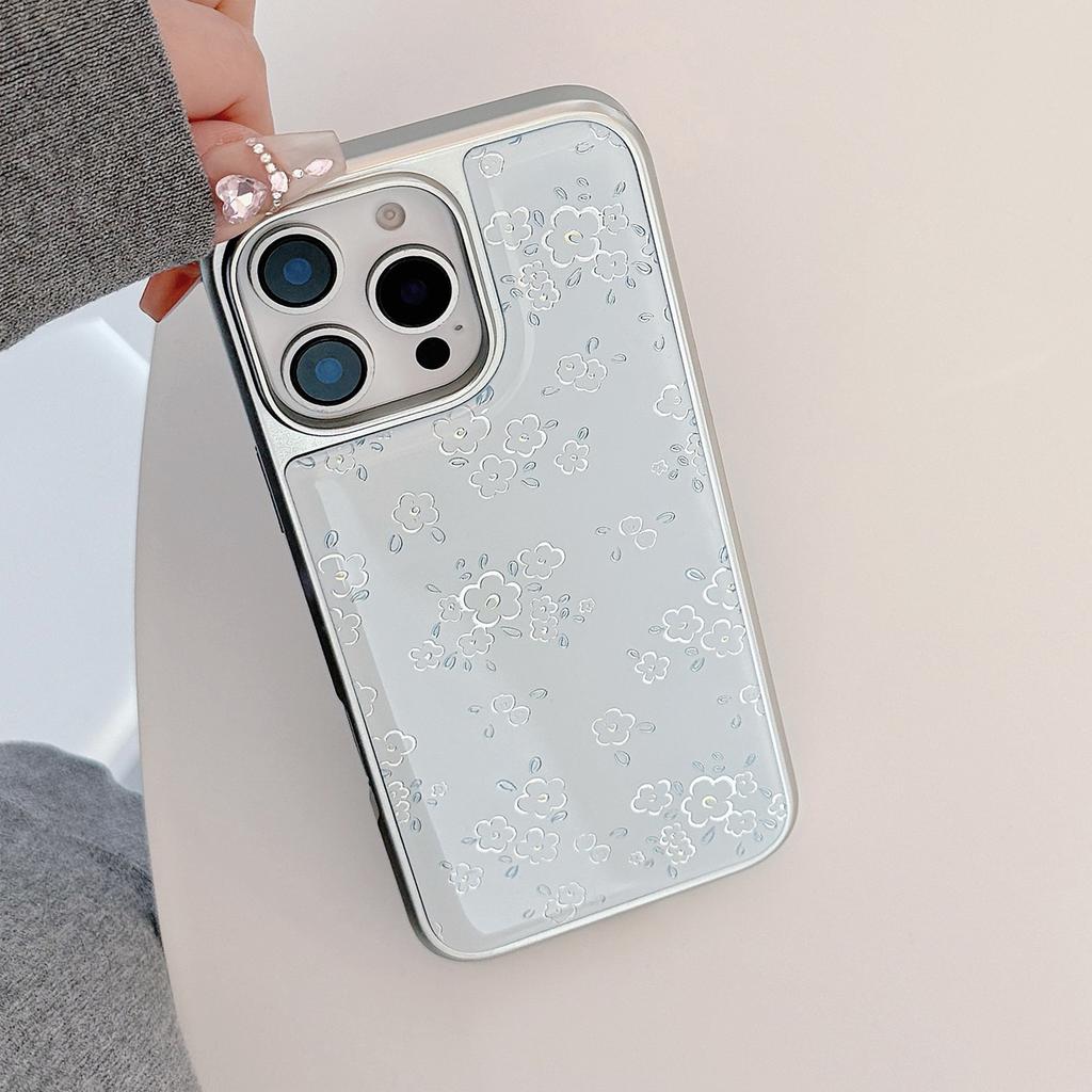 Goudkleurig Ins Verse Bloem Appel 16pro Max Mobiele Telefoonhoesje Iphone15 Epoxy 17 Geschikt voor Huawei Mate70