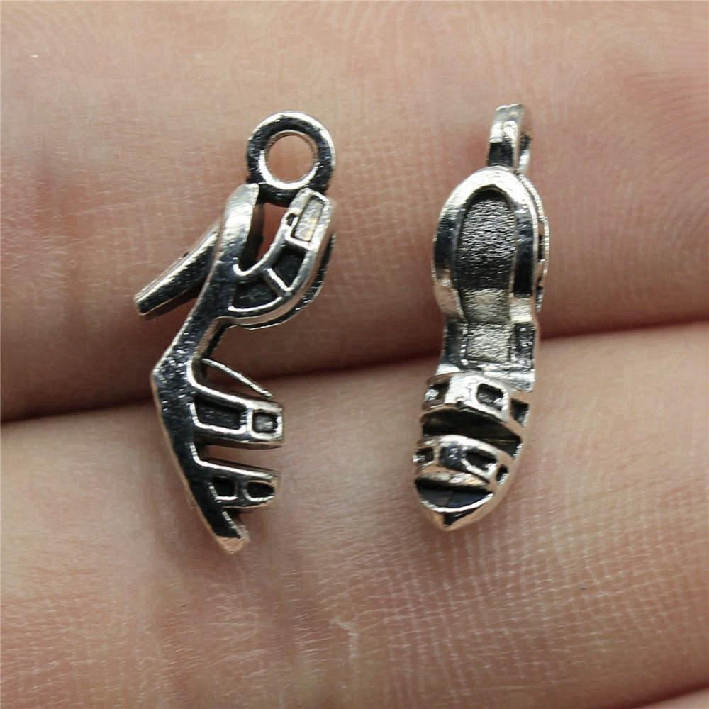 Shoes High Heel Fashion Charm Antique Bronze Zinc Alloy Jewelry Making Supplies for Women Earring Charms Handmade