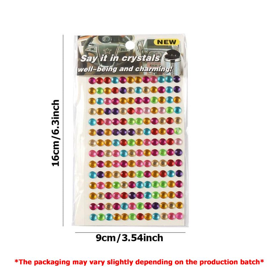 4 Sheets Bling Rhinestone Stickers Self-Adhesive - Round Crystal Gem Stickers for DIY Crafts, Makeup, Nail Art and Party Decor