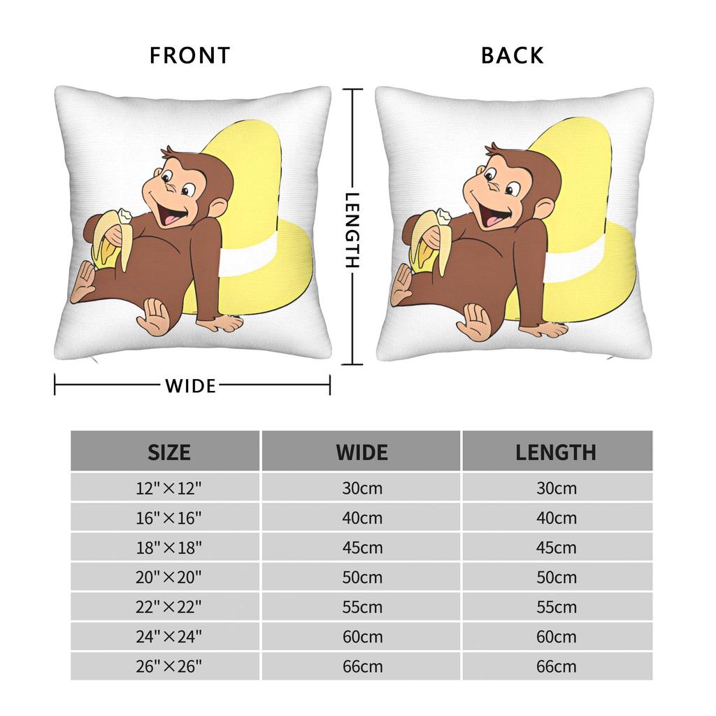 Cartoon Monkey C-Curiouss Georges Pillow Cover Morden Pillow Case For Sofa Couch Bed Living Room Soft Cushion Cover Gift