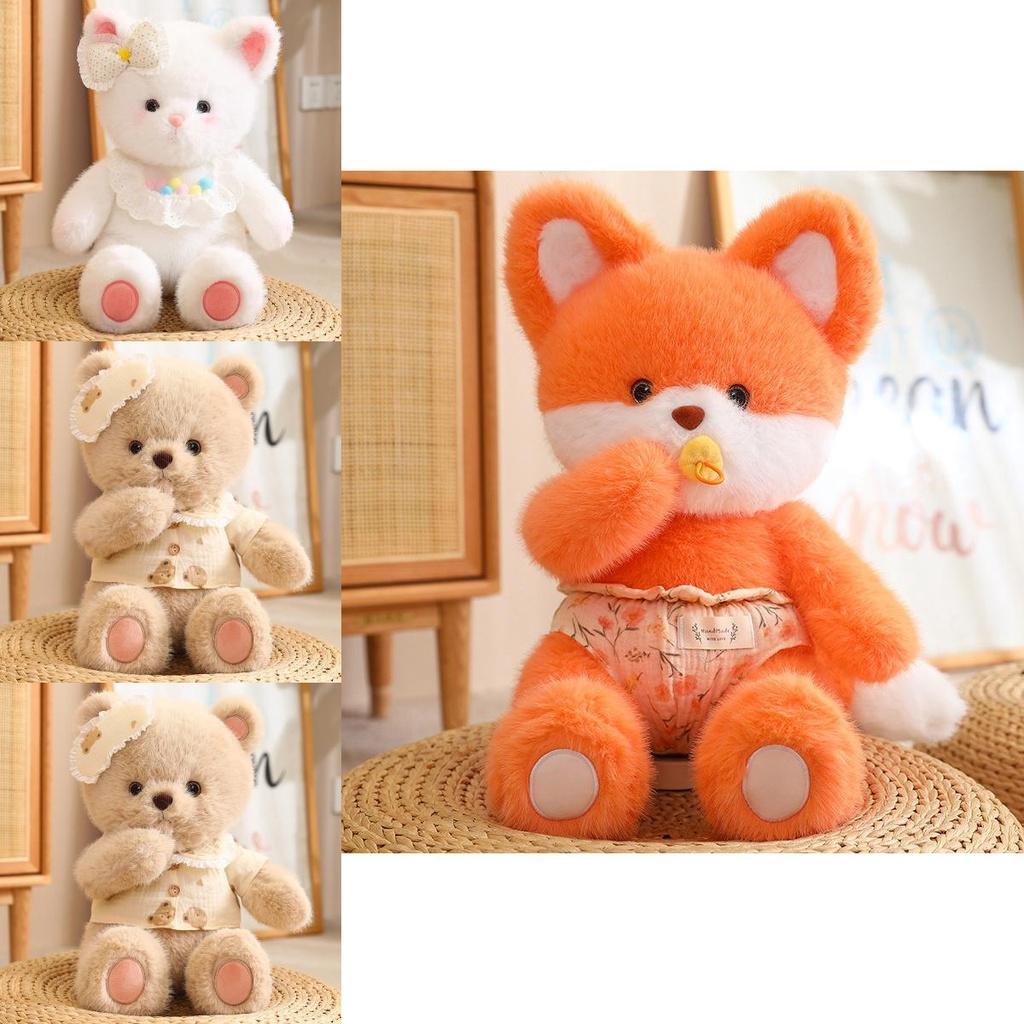 Cute Animal Fox Cat Bear Rabbit Plush Doll Stuffed Toy For Babies High Quality And Adorable