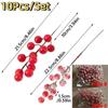 10Pcs DIY Red Berry Branche Realistic Christmas Tree Pendant Ornament Fake Plant  Party Supplies