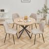 4 - Piece Dining Chairs + Round Dining Table, Modern Round Dining Table Set With Upholstered Chairs, For Family And Cafe Use