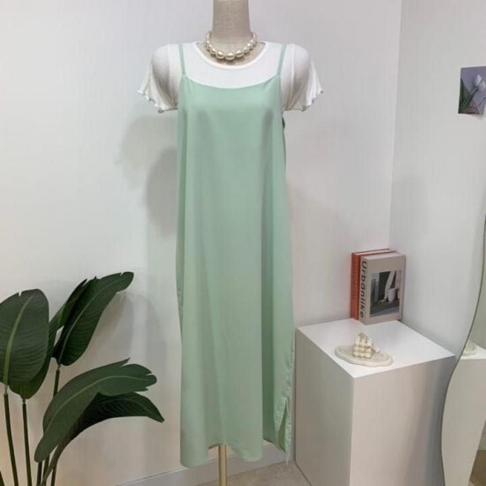 C S In The Room Women Ronya baSiC Slit adjuStable buStier Long dreSS 4Color