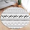 Round Geometric Carpet Mat Rug Ethnic Tribal Pattern Black White Colorful Design Soft Floor Mat for Living Room Home Decoration