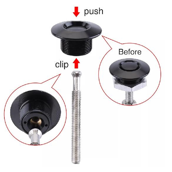 4X Car Hood P Push Button Bonnet Kit Aluminum Alloy Quick Release Latch Lock