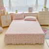 Sleeping Grid A-class Cloud Feeling Cotton Wrinkled Yarn Double-layer Yarn Bed Skirt