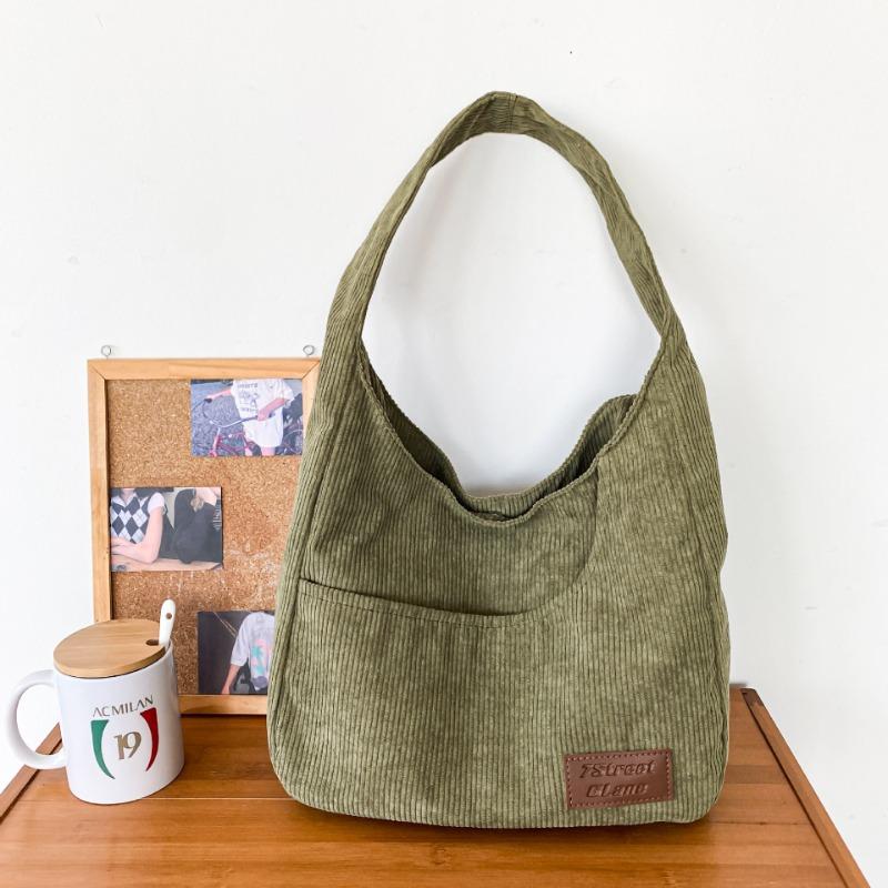 Corduroy cloth bag shoulder bag female college student class bag large capacity bag female handbag book tote bag