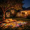Colorful Sunflower Glow Solar Garden Lantern Shadow Light Waterproof Outdoor LED Light Solar for Patio Lawn Garden Pathway