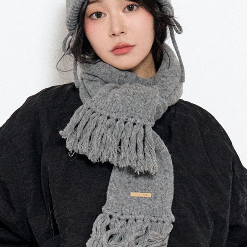 

DIAMOND LAYLA Baby Alpaca&Ramswool Tessle Muffler M7 Merange Gray ONE