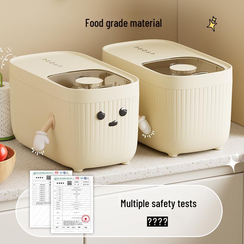 Uforu 20 Jin Food Grade Rice Storage Container with Lid - Insect & Moisture-Proof, Large Kitchen Storage Bucket.