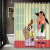 Crayon Shin-Chan Cowboy Rope Swing 2D Print Waterproof Shower Curtain, Blue Sky Bathroom Decor With Hooks