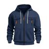 Mens New Fall Winter Hooded Sweatshirt Casual Trendy Zip Pullover Loose Fit Streetwear