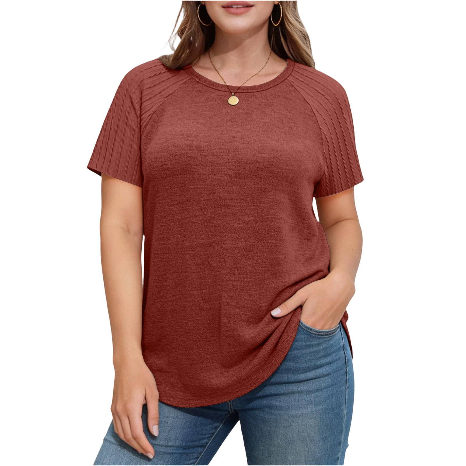 

Women s Casual Oversized Short Sleeve T Shirt Outerwear Top XL червоний