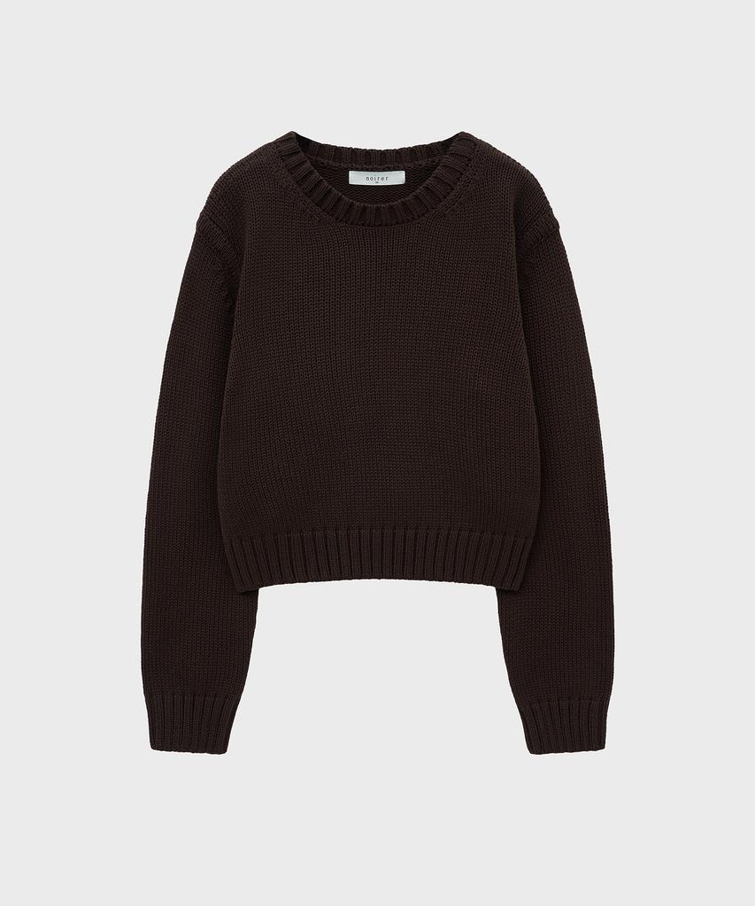 NOIRER FOR WOMAN Heavy Cotton Crop Knit (Brown)