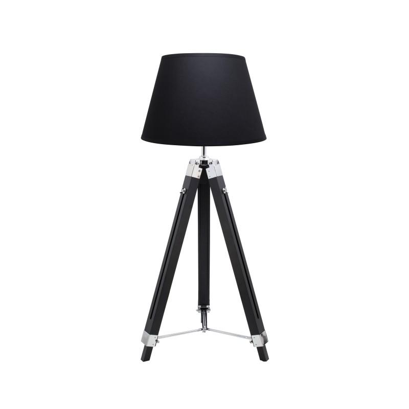 Lett - Trépied Bois 145 - Lampadaire Ajustable - Style Scandinave - Abat-jour Coton - Pied En Pin