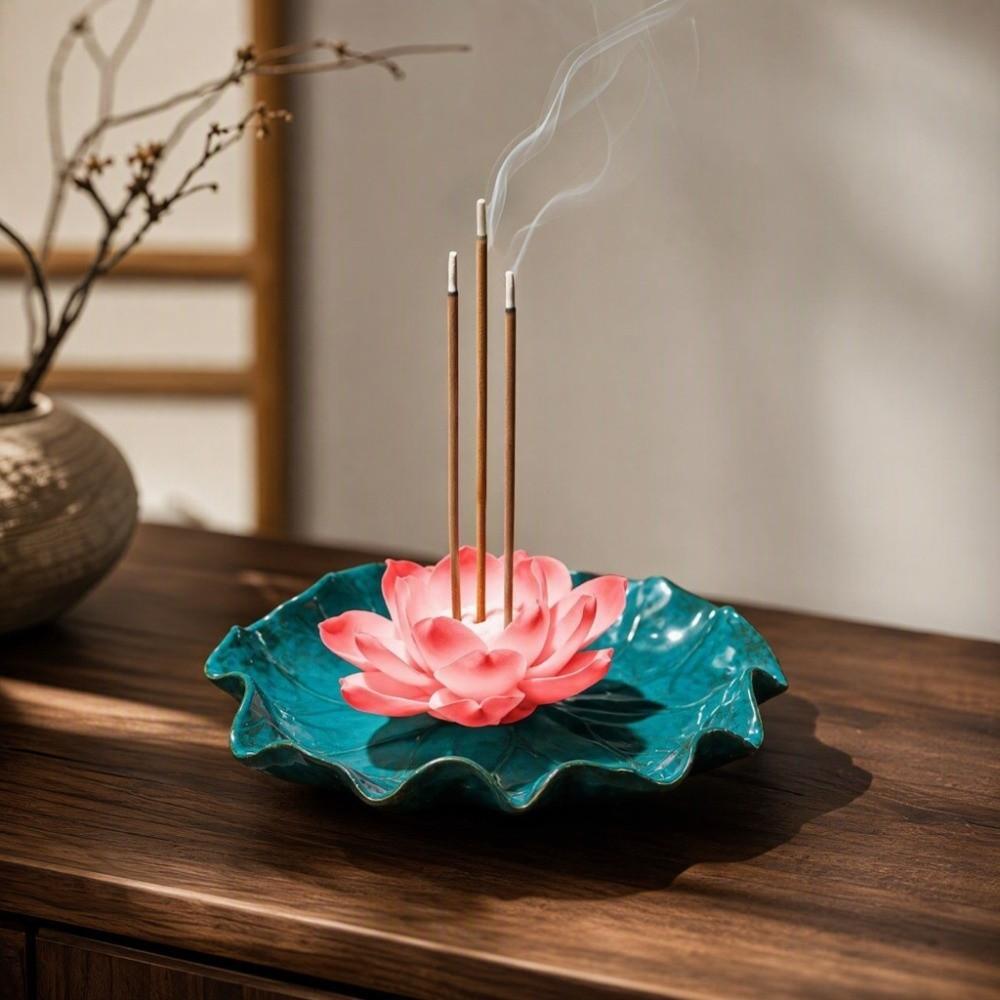 Sleep Aid Lotus Incense Burner Zen Chinese Style Lotus Censer Holder Relaxation