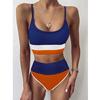 Push Up Swimsuit Female Patchwork Swimwear For Women Bathing Suit High Waist Bikini Set Sport Wear