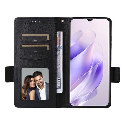 Pentru Carcasă Oukitel C37 cu Curea de Mână Textură Litchi Piele PU Portofel Husă Telefon