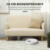 Two-Seater Sofa, Compact, Skin-Friendly Cover, Up to 240 kg, 130x74x79 cm, Cream White