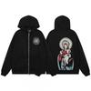 Derschutze Awakening V2 Zip Up Hoodie Heavy Embroidery Streetwear Young Men