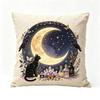 Halloween Throw Cover Retro Moon Print Single-Sided Short Plush 4545 cm