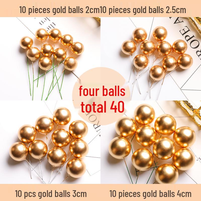 Valentine's Day & Birthday Cake Topper: Gold, Silver, and Colorful Transparent Wishing Balls Decoration