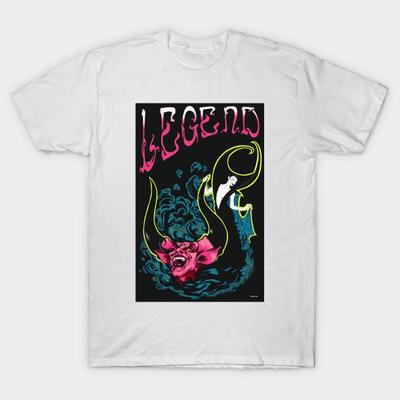 Asian Size Men Black Print T-shirt Legend Movie Art No-Cut Heat Transfer Print Cotton Tshirt