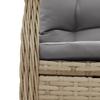 3 Piece Outdoor Dining Set with Cushions Beige Poly Rattan