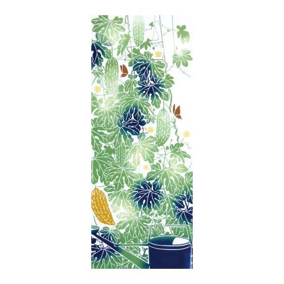Miyamoto kenema Japanese hand towel dyed summer tradition Bitter gourd curtain interior display tapestry 36 x 90 cm 54403