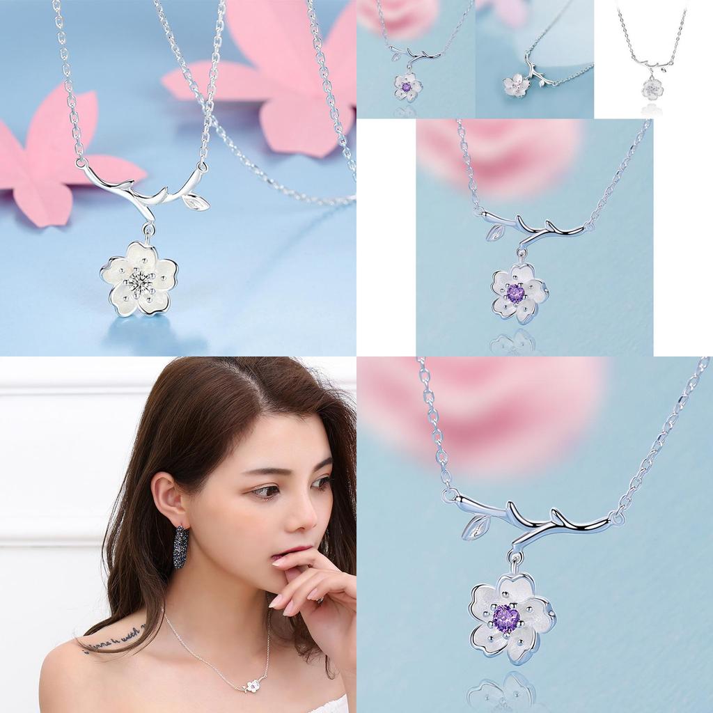 Elegante Suijue Halskette Klassischer Damenstil Schönes Blumendesign Silberschmuck