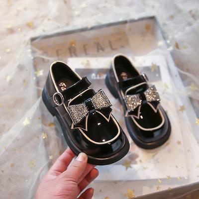 Mädchenmode-Schleife-Prinzessin-Lederschuhe