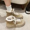 Women's Casual Sneakers 2024 Winter Fashion New Shoes for Women Short Plush Flat Cotton Shoes Platform Ladies Walking Shoes