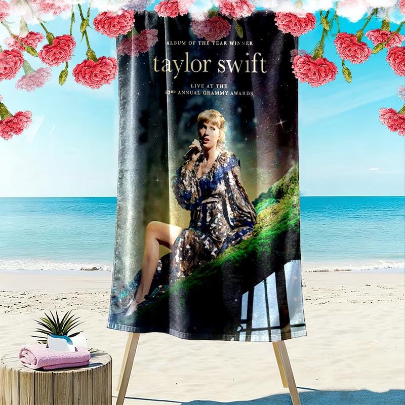 Swift Singer Aufdruck Strandtuch, Großes Weiches Schnelltrocknendes Handtuch für Strand Camping Schwimmen