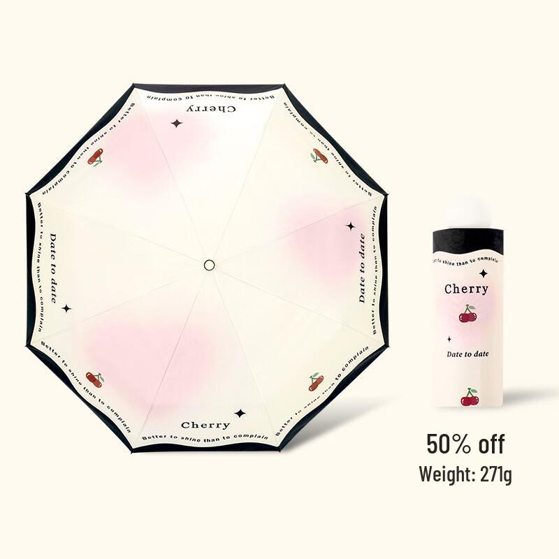 Lilang Pink Cherry 5-Fold UV Protection Umbrella