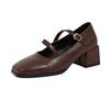 Women High Heels Marie Janes Square Toe Shoes 2025 Brand Trend New Elegant Lolita Chunky Pumps Shoes Fad Dress Zapatillas Mujer