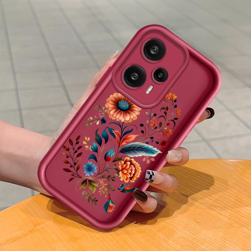 

Мягкий силиконовый квадратный чехол с рисунком лестницы для телефона, полное покрытие, противоударный защитный резиновый чехол для камеры для Xiaomi Redmi Redmi 12 темно-красного