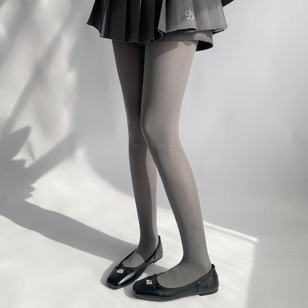 Spring and Autumn Velvet Pantyhose Grey Socks Women's Japanese College Leggings JK Skinny Stockings