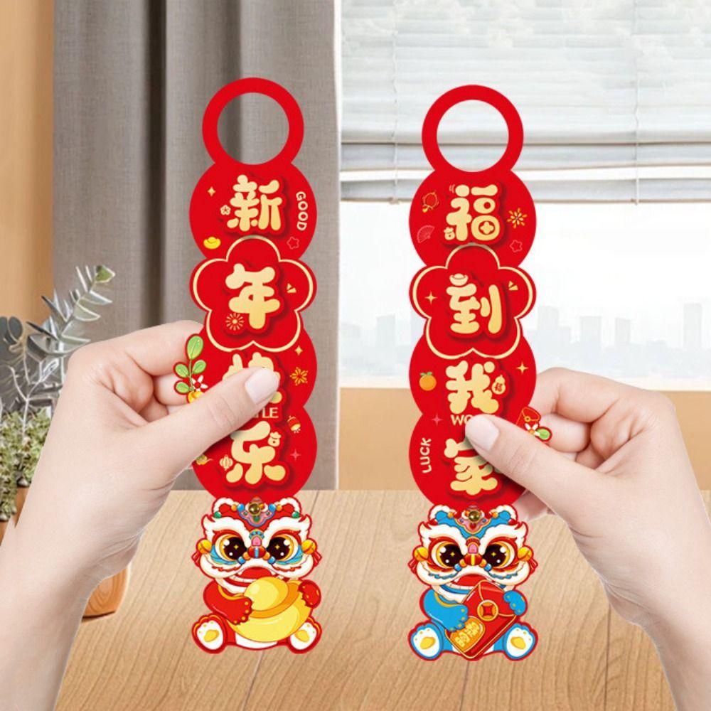 1 Pair Blessing Snake Year Door Handle Hanging Zodiac Snake Doorknob Ornament Lunar New Year