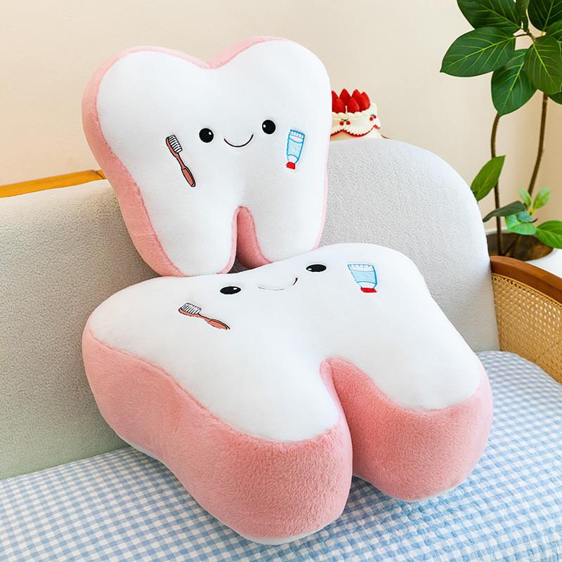 Creative Tooth Plush Pillow With Soft Pp Cotton For Kids Comfort And Dental Care Gift