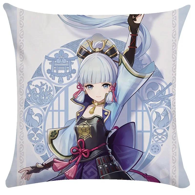 40/45/50cm Genshin Pillowcases Dormitory Sofa Bedside Cushion Cover Cartoon Anime Home Decor Throw Pillow Case