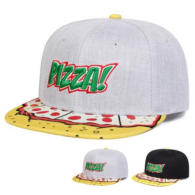 Unisex Letter Embroidery Pizza Printing Hip-hop Hats Outdoor Adjustable Casual Baseball Caps Sunscreen Hat
