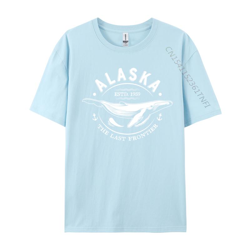 Normal T-shirts Alaska The Last Frontier Whale Home Cruise Vintage Design Custom T-Shirt For Men Premium Cotton Autumn Tops Tees