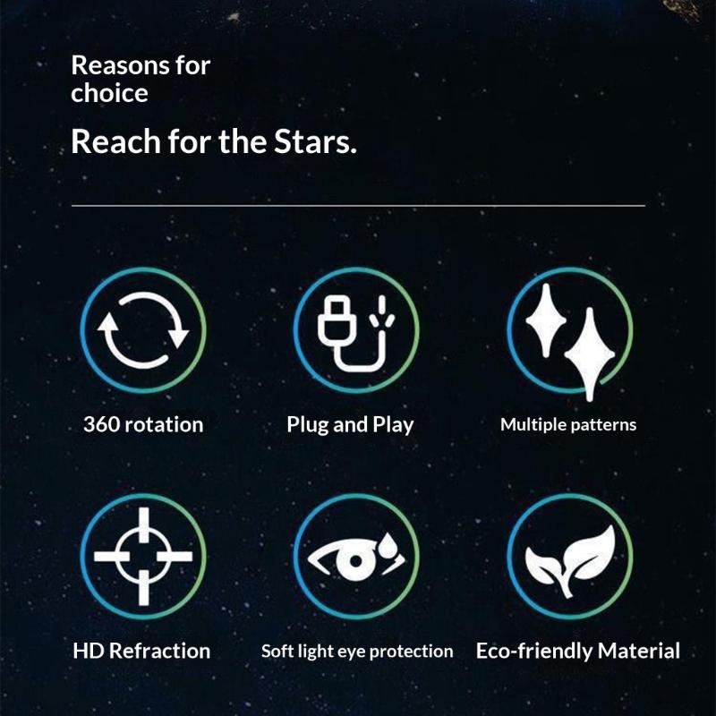 Portable Car Roof Atmosphere Lamp Moon Star Projector Light for Vehicle Bedroom Ceiling Party Decorative Night Light