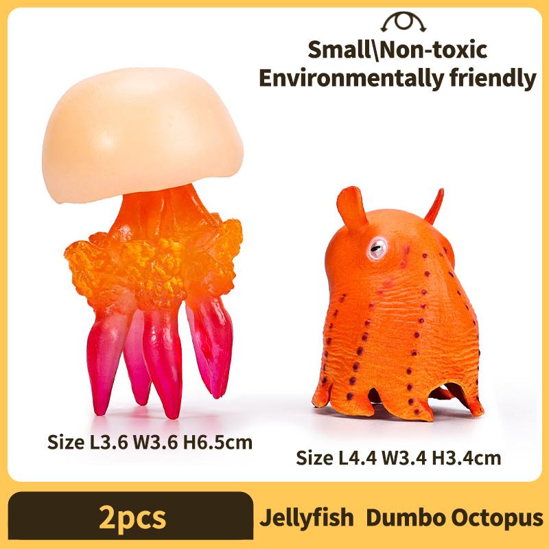 Sea animals Octopus Reef Squid Plaything Figurine Polymer Material Miniature Figure - Fun Learning-Enhancing Play Plaything for Boys, Girls & Kids