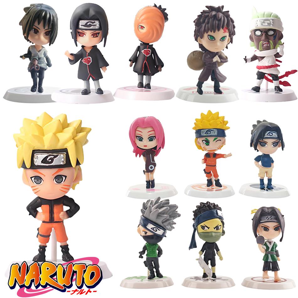 6pcs/12pcs/set Anime Figure Naruto Shippuden Hinata Sasuke Itachi Kakashi Gaara Action Figure Q Version PVC Figures Toys Gift