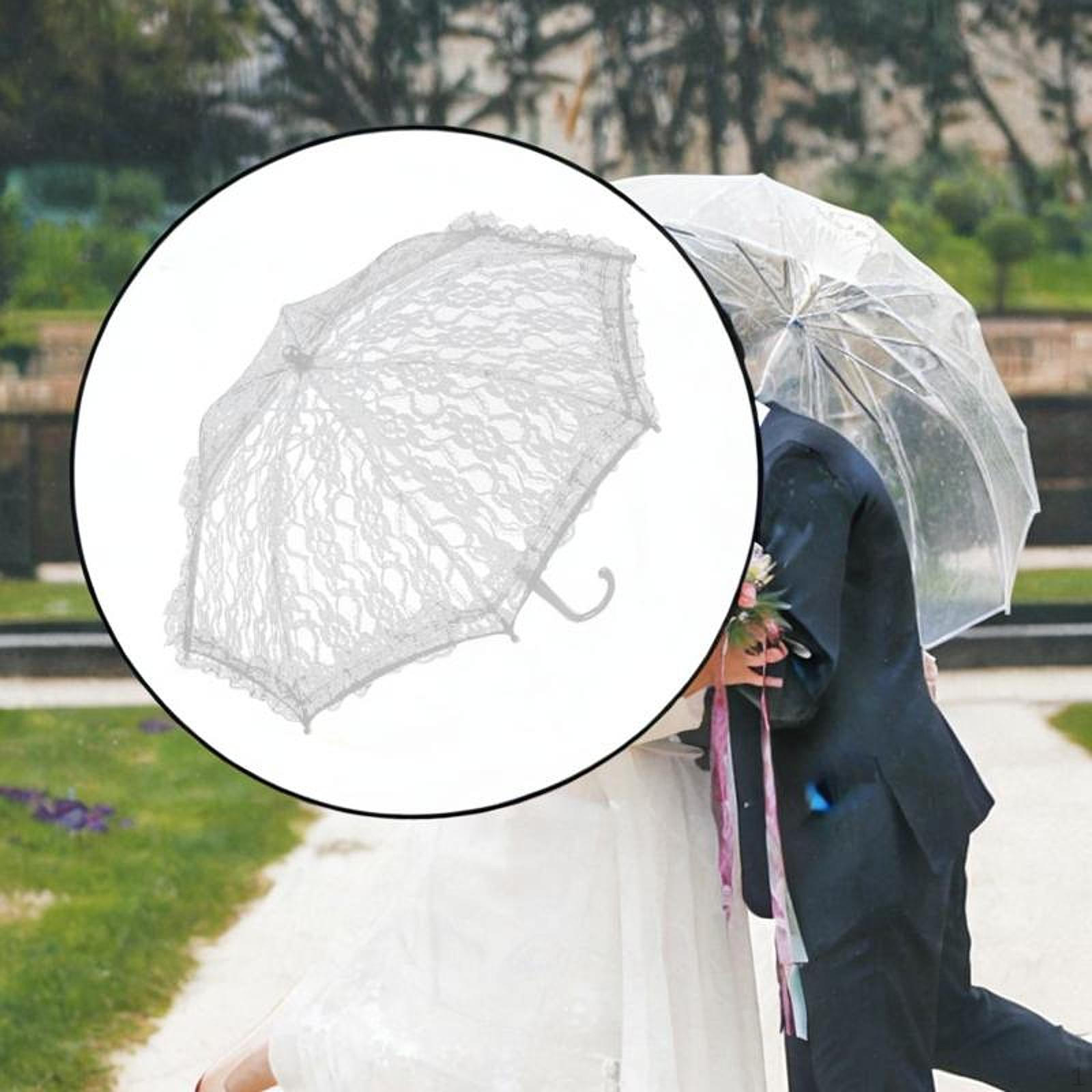 

Детский кружевной свадебный зонтик, маленький зонт 50 см для использования на мероприятии белый