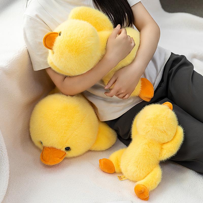 Lying Duck Plush Doll Little Yellow Duck Cartoon Pillow Cute Accompanying Duckling Doll Doll Birthday Gift