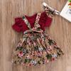Hot Sale Baby Girl Floral Strappy Dress Two-Piece Set