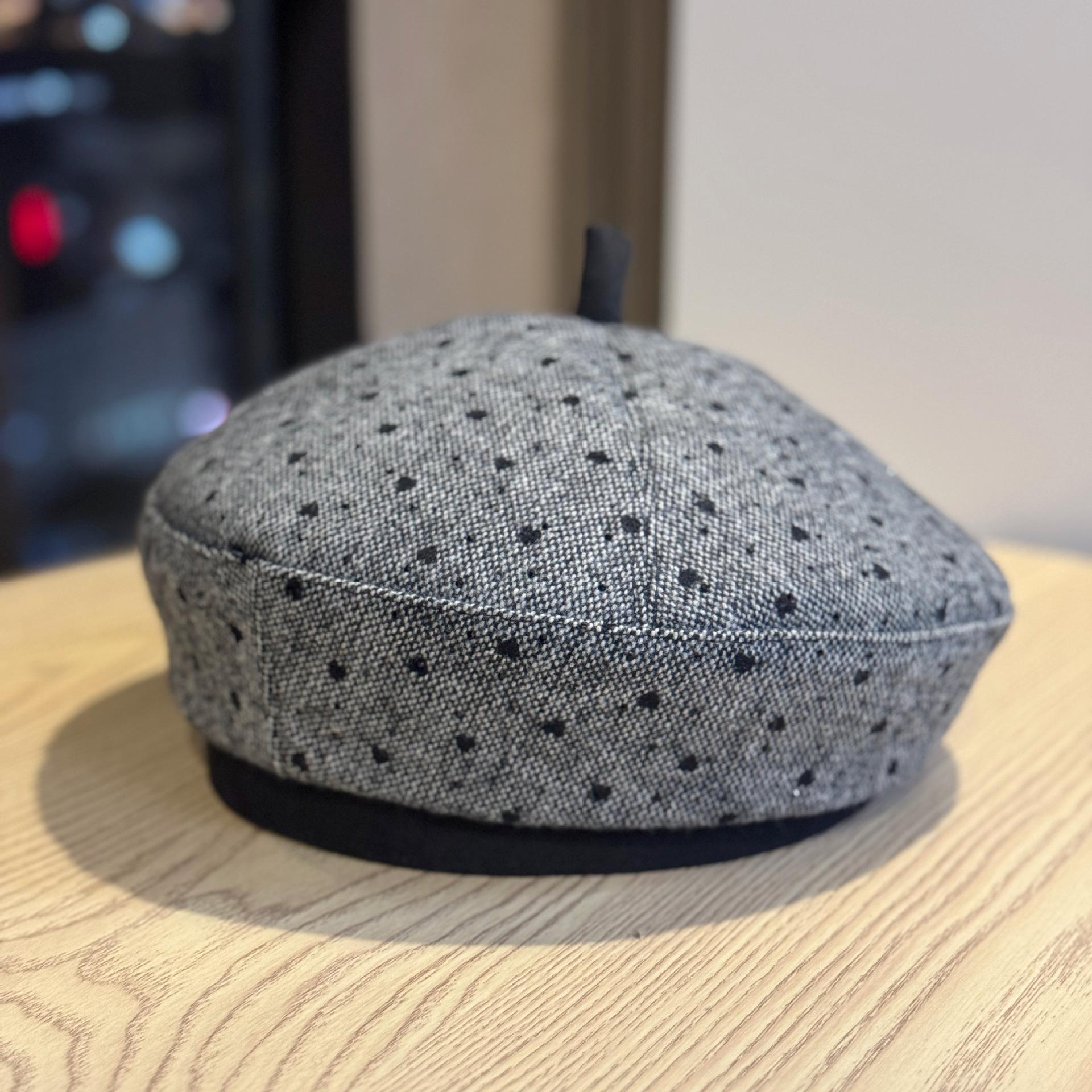 Новый осенне-зимний берет в горошек «елочка», женский модный нежный и милый берет «маленькая тыква», шляпа художника с лицом Adjustable